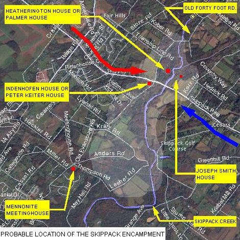 Map of Probable Location of the Skippack Encampment